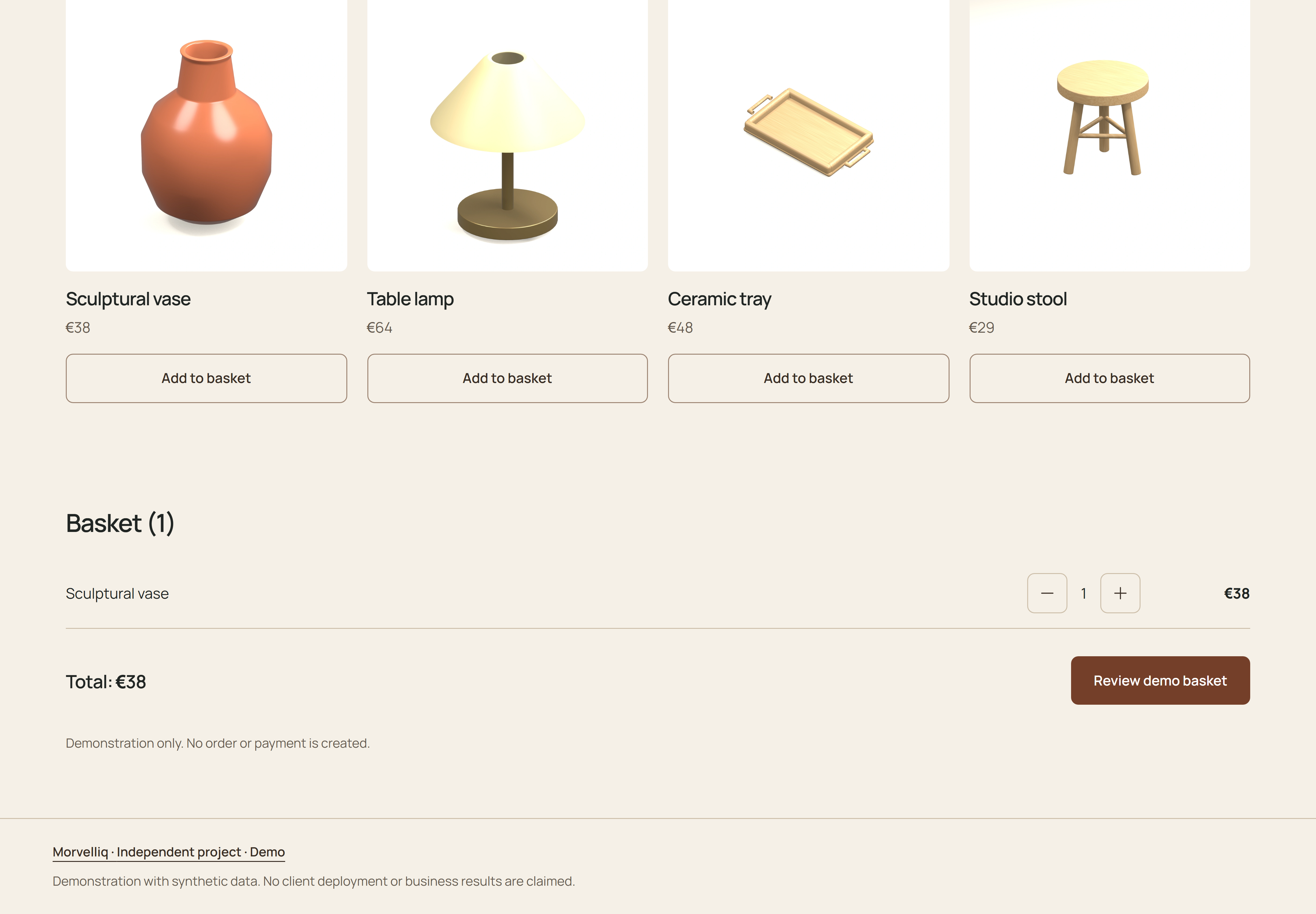 Morvelliq: Interface screenshot from the working original demo