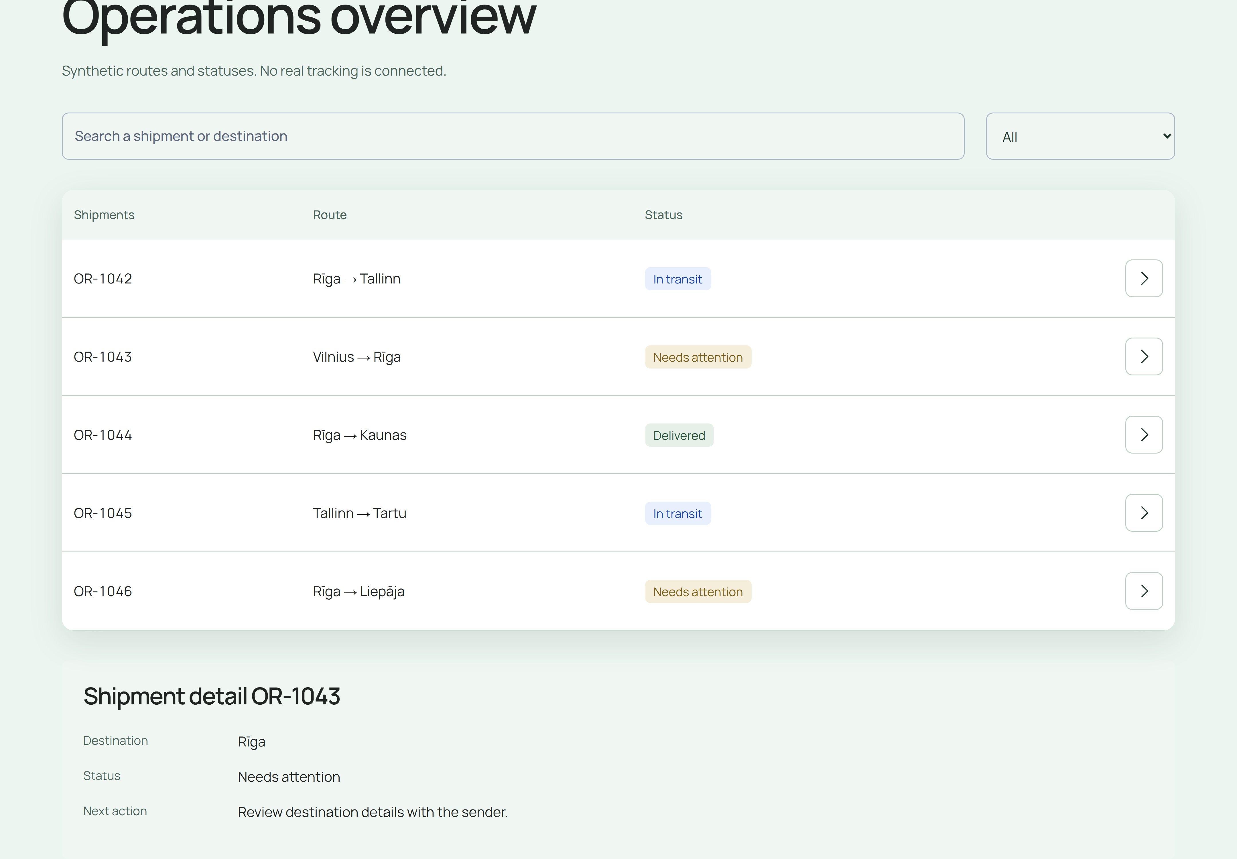 Orvantiq: Interface screenshot from the working original demo